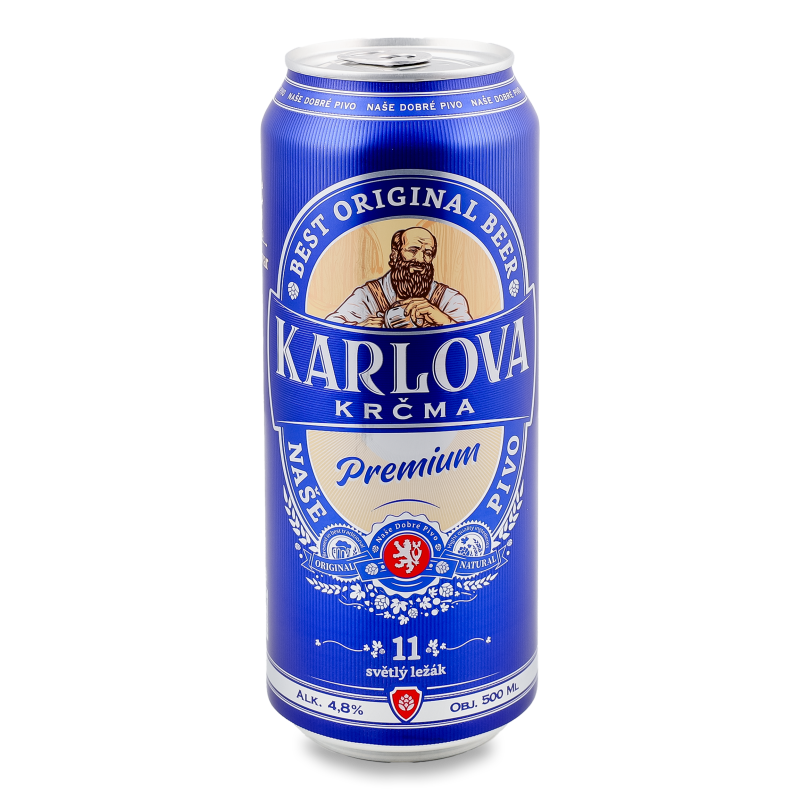 Пиво Premium світле 4,8% 0,5л ж/б Karlova Krcma
