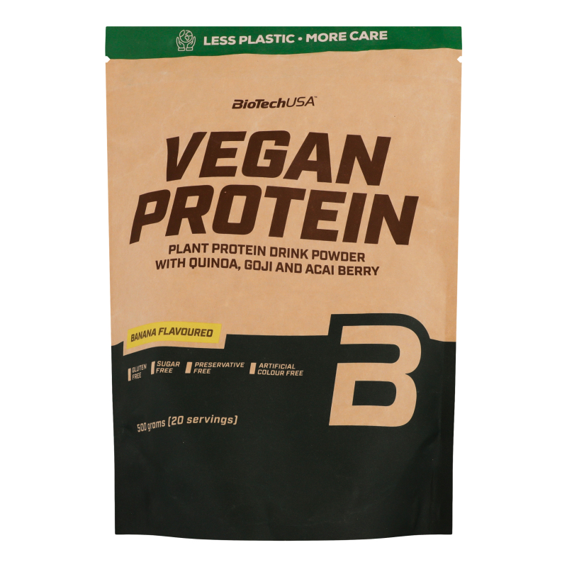 Порошок білковий для напоїв рослинний Банан Vegan protein BioTechUSA