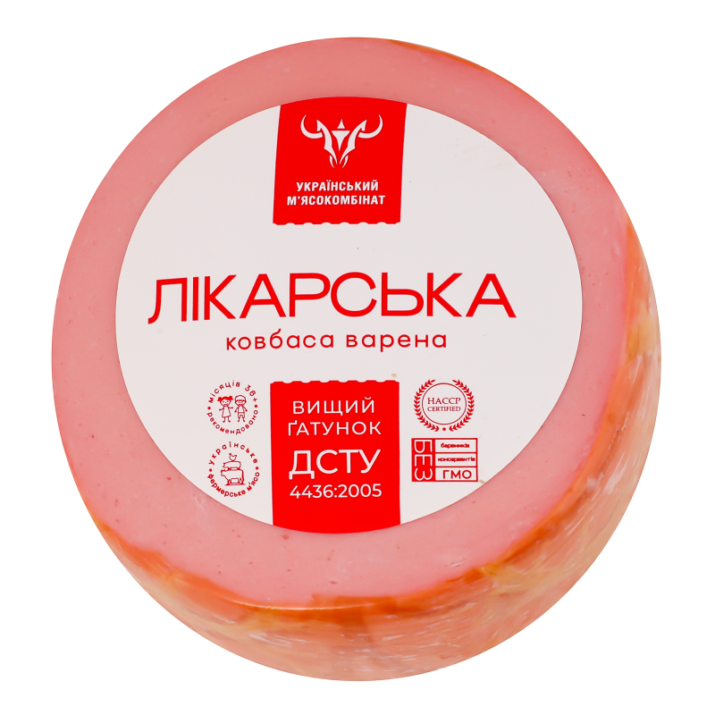Ковбаса варена Лікарська Український м'ясокомбінат в/ґ кг