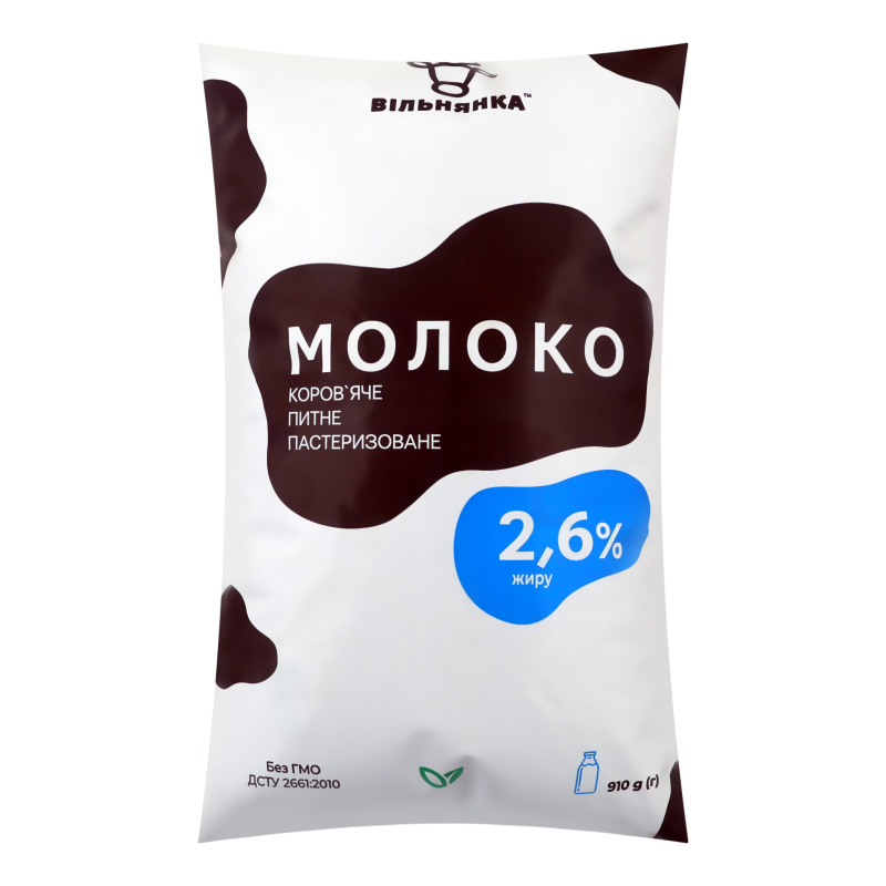Молоко 2.6% коров'яче пастеризоване Вільнянка м/у