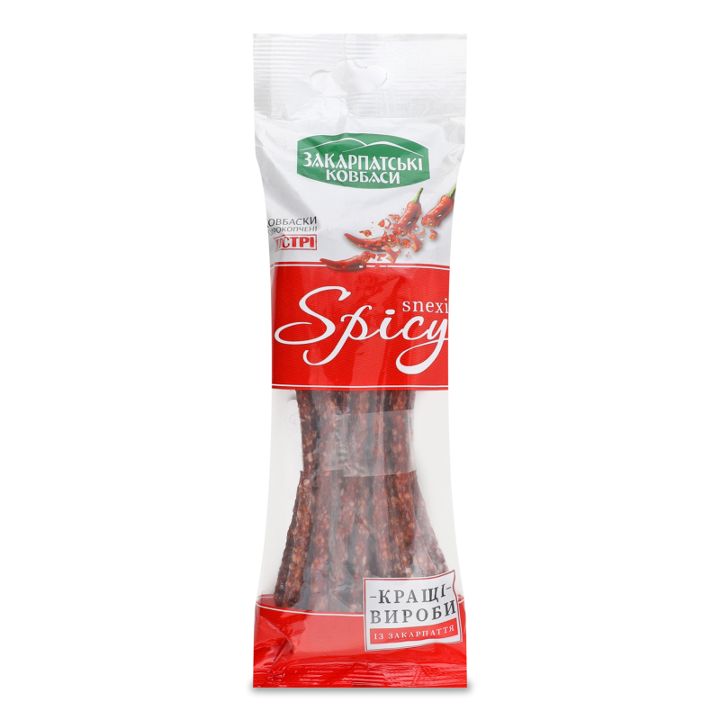 Ковбаски Snexi Spicy с/к в/г 200г газ/уп Закарпатські ковбаси