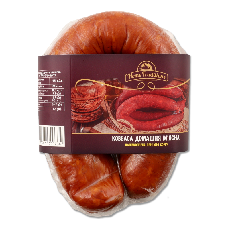 Ковбаса Домашня м’ясна н/к 1г н/о 350г в/у Home Traditions