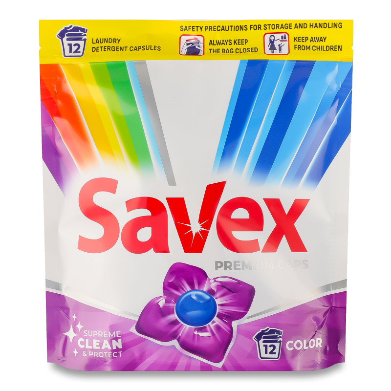 Капсули д/прання Premium Color 12*19г Savex
