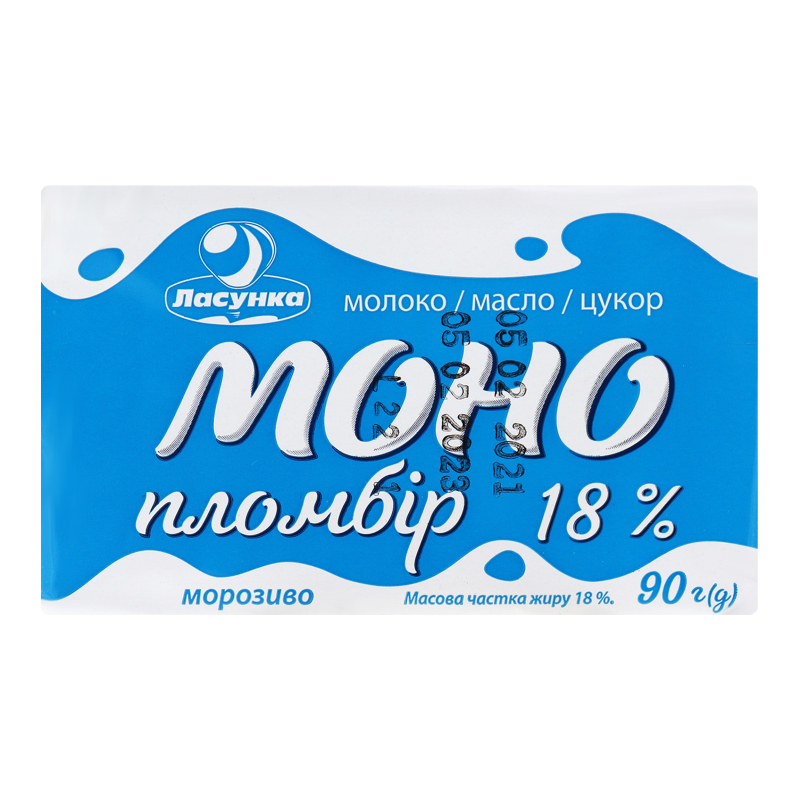 Морозиво 18% пломбір у вафлі Моно Ласунка м/у