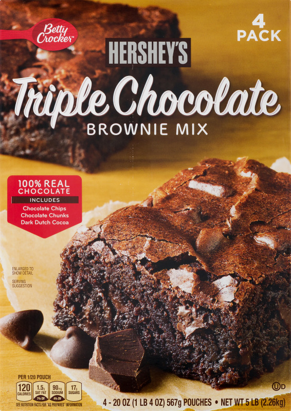 Betty Crocker Hershey's Triple Chocolate Brownie Mix 4 PK Betty