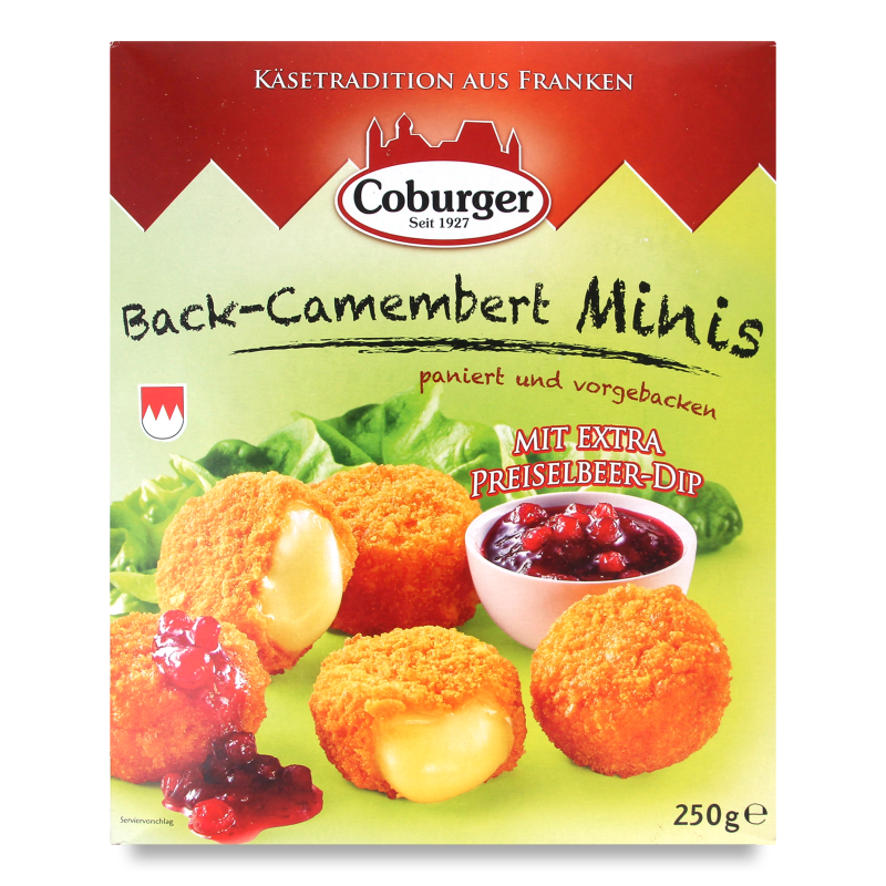 Кульки сирні Камамбер міні 45% 8*25г з журавлинним соусом 2*25г Кобургер