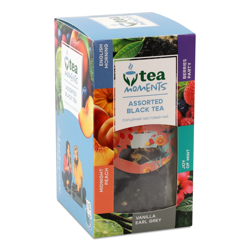 Набір чаю чорного Assorted 5видів 15пакетів Tea Moments