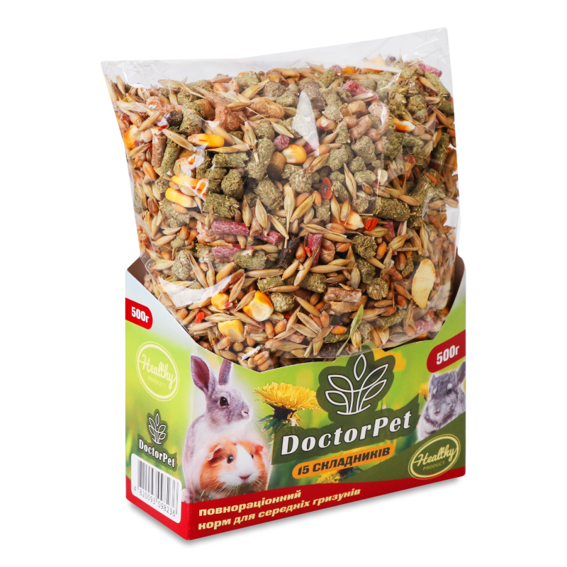 Корм д/середніх гризунів 15складників 500г Doctor Pet