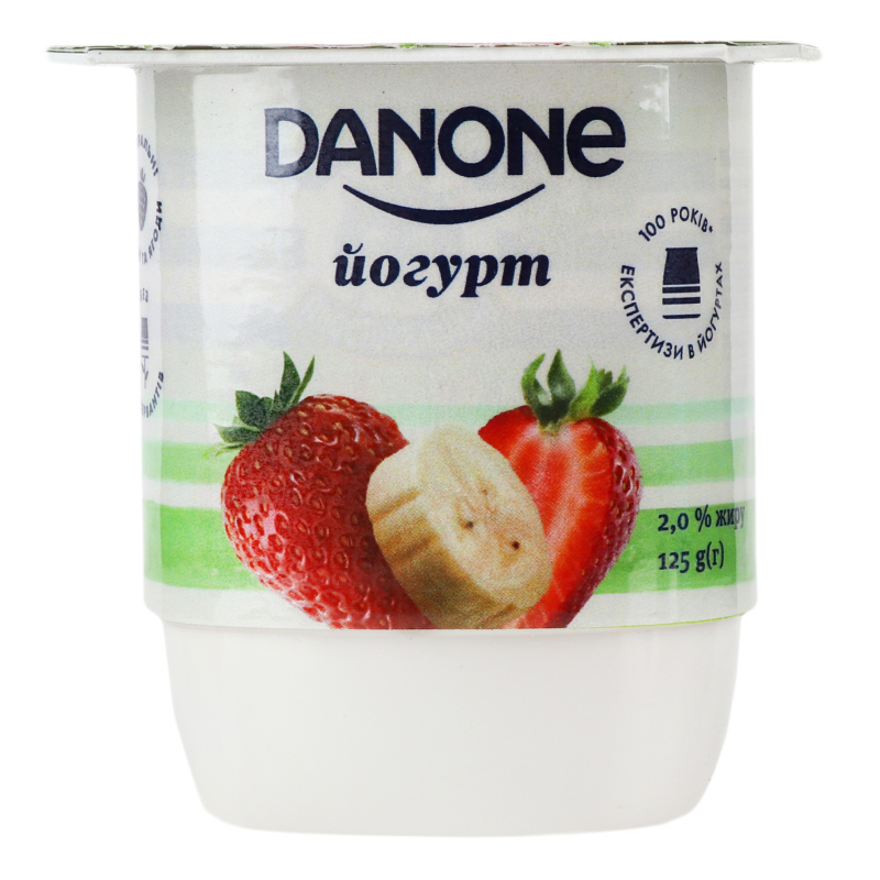 Йогурт 2% Полуниця-банан Danone ст