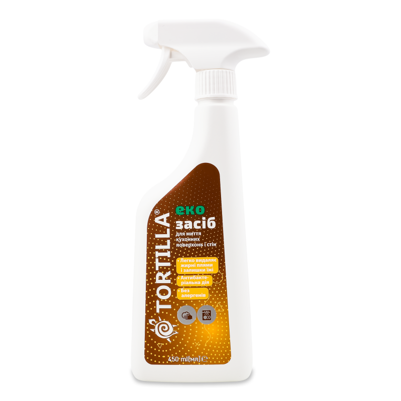 Засіб д/миття кухонних поверхонь та стін Еко 450мл Тортілла