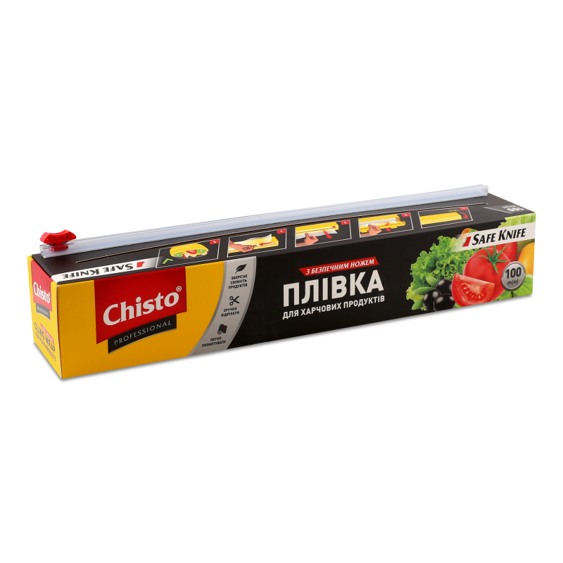 Плівка д/харчових продуктів з безпечним ножем 100м Chisto