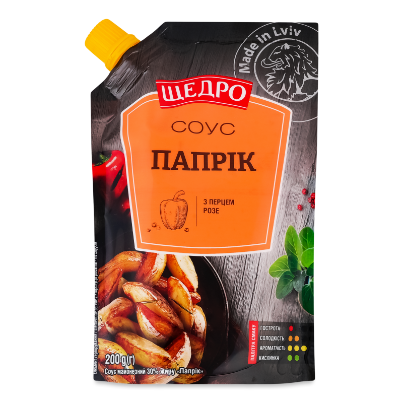 Соус майонезний Папрік 30% 200г д/п Щедро