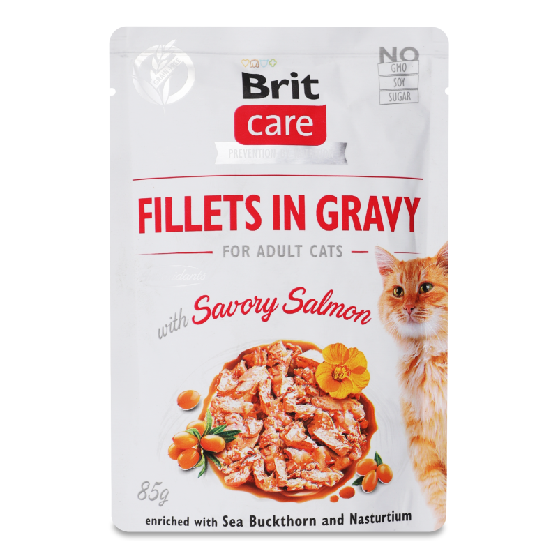 Корм д/котів з філе лосося в соусі 85г пауч Бріт Кеа