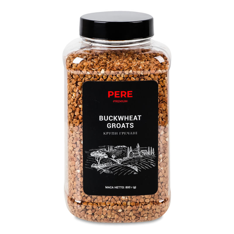 Крупа гречана 800г пл/банка Пере