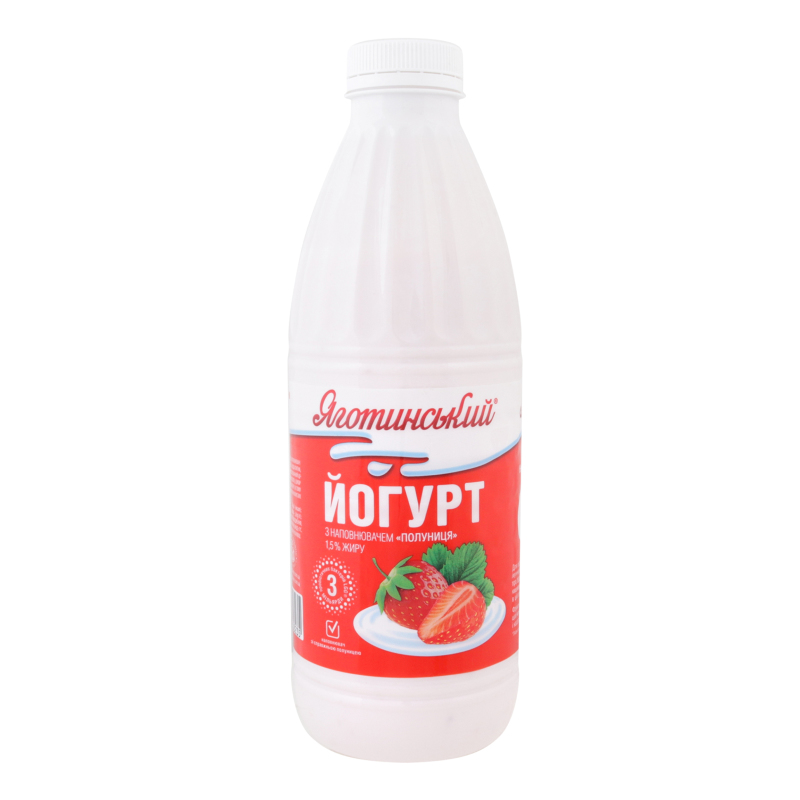 Йогурт 1.5% Полуниця Яготинський п/пл