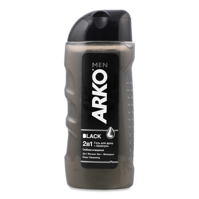 Гель д/душу та шампунь Black д/чоловіків 260мл Arko
