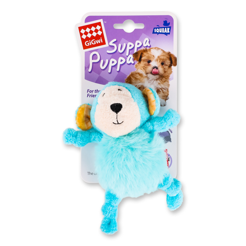 Іграшка д/собак Суппа Пуппа Мавпочка текстиль/гума з м”ячиком всередині 11см ГіГві