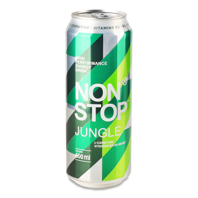 Напій енергетичний безалкогольний Джангл Еволюшн фреш сильногазований 500мл ж/б Нон Стоп