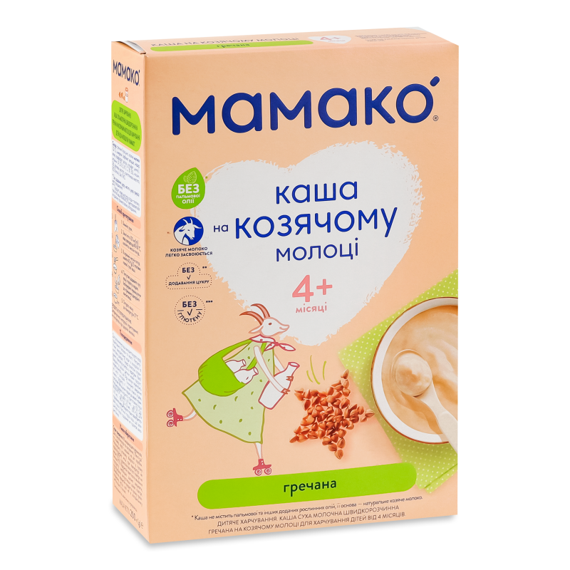Каша на козячому молоці гречана від 4місяців 200г Мамако