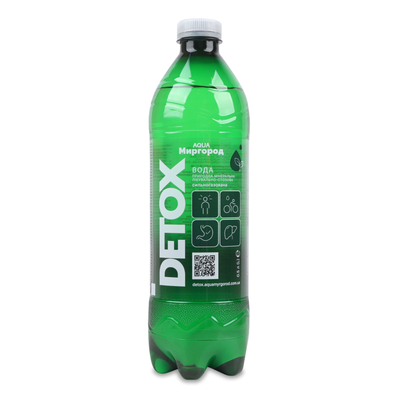 Вода мінеральна Detox лікувально-столова сильногазована 0,5л пет Aqua Миргород