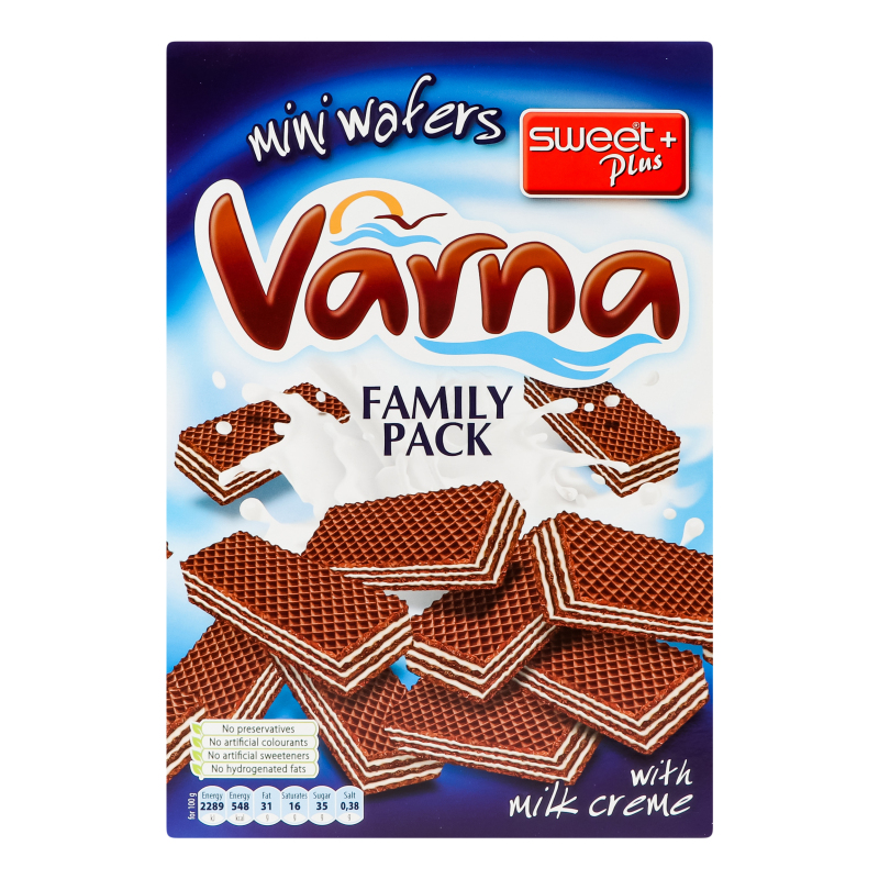 Міні-вафлі з молочним кремом Family Varna Sweet Plus к/у