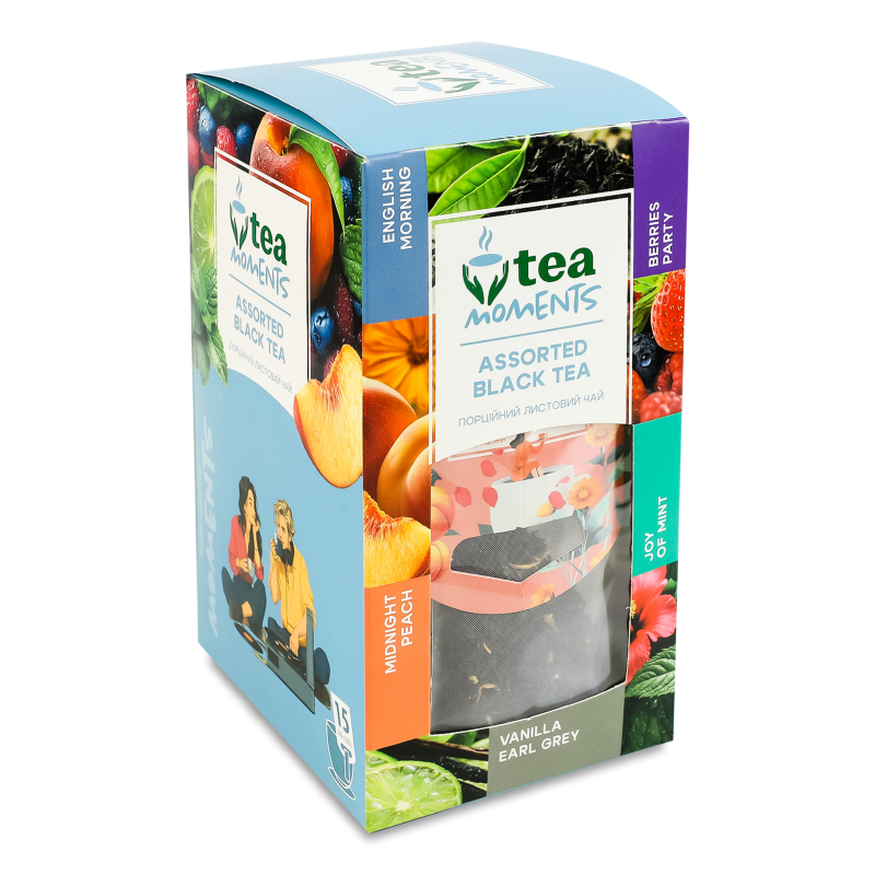 Набір чаю чорного Assorted 5видів 15пакетів Tea Moments