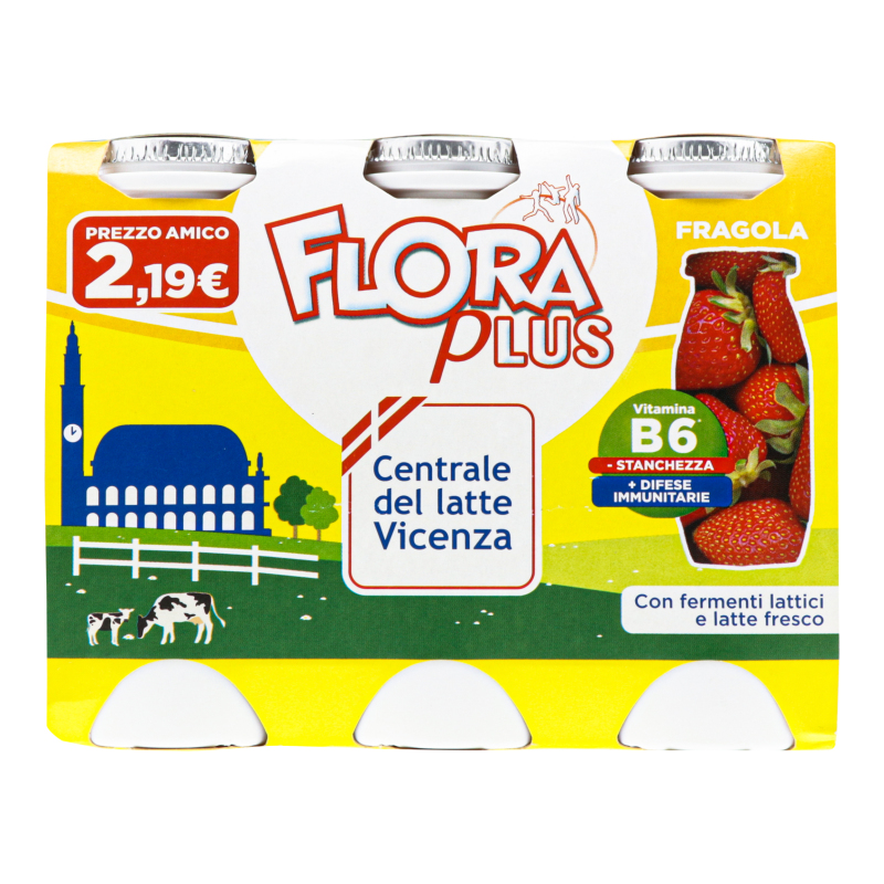 Продукт кисломолочний з пробіотиками Полуниця Flora Plus к/у 6х