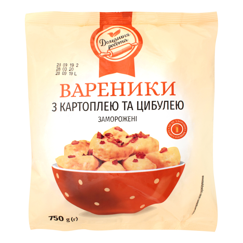 Вареники з картоплею та цибулею заморожені Домашня робота м/у