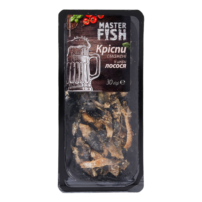 Криспы из кожи лосося жареные Master Fish лоток 30г Master Fish ...