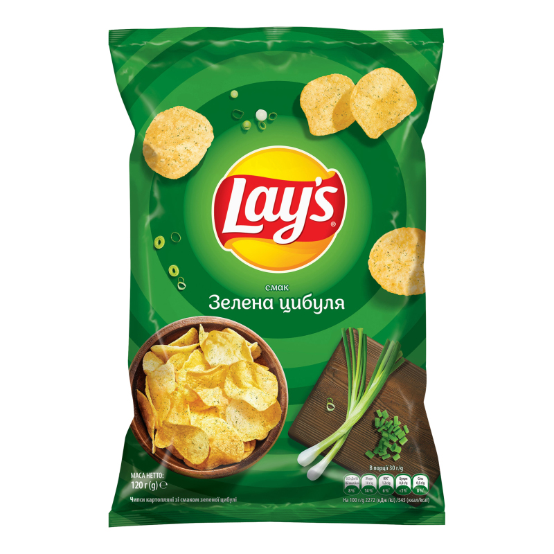 Чипсы картофельные со вкусом зеленого лука Lay's м/у 120г Lays ...