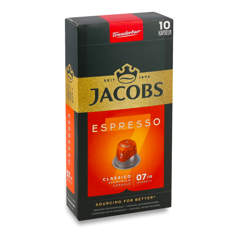 Кава Espresso Classicо мелена смажена 10*5,2г в капсулах Jacobs