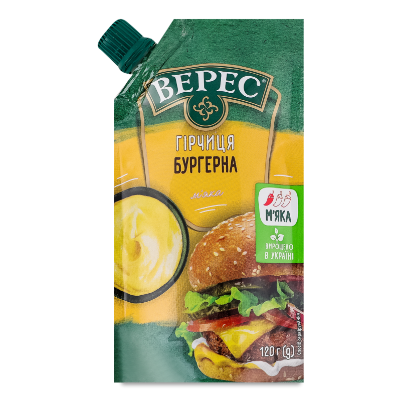 Гірчиця Бургерна м”яка 120г д/п Верес