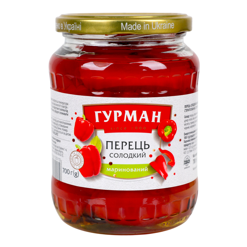 Перець солодкий маринований стерилізований Гурман 1с с/б