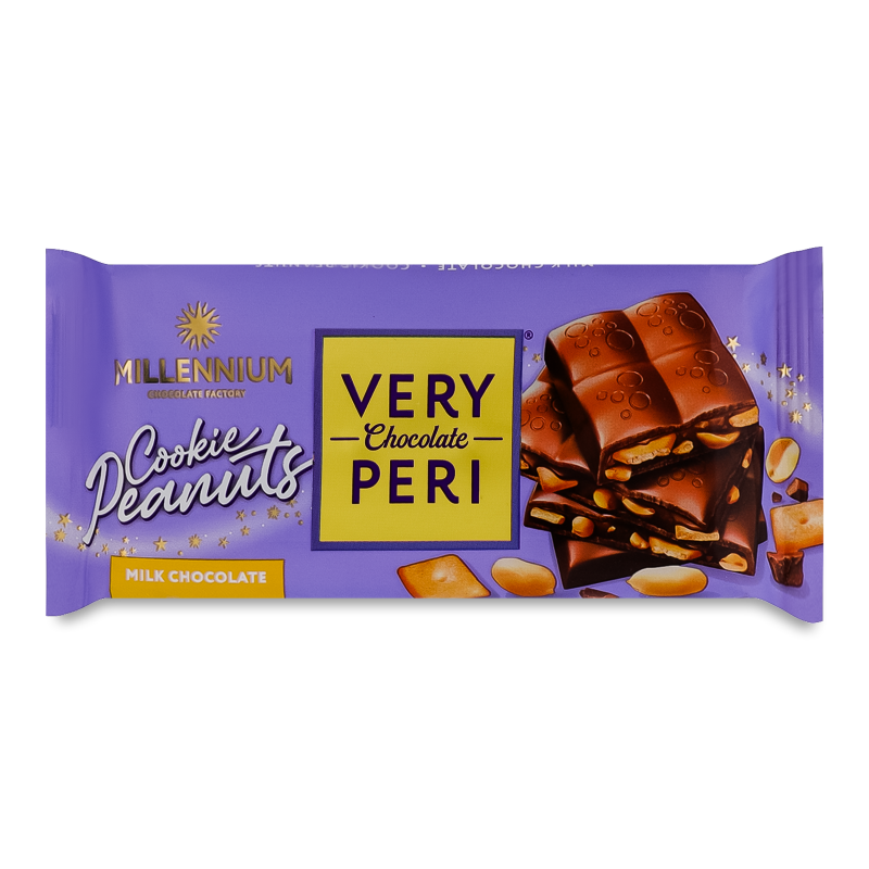 Шоколад Вері Пері молочний з начинкою печивом та арахісом 100г Мілленніум