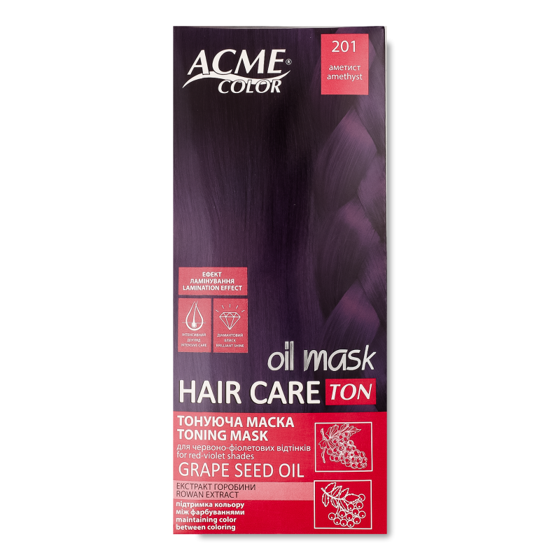 Маска д/волосся тонуюча Ton Oil Mask Горобина №201 Аметист Acme Color
