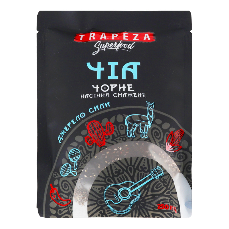 Семена чиа черные жареные Trapeza д/п 250г Trapeza(4820179683530
