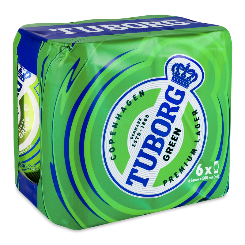 Пиво Green 4,6% 6*0,5л ж/б Tuborg