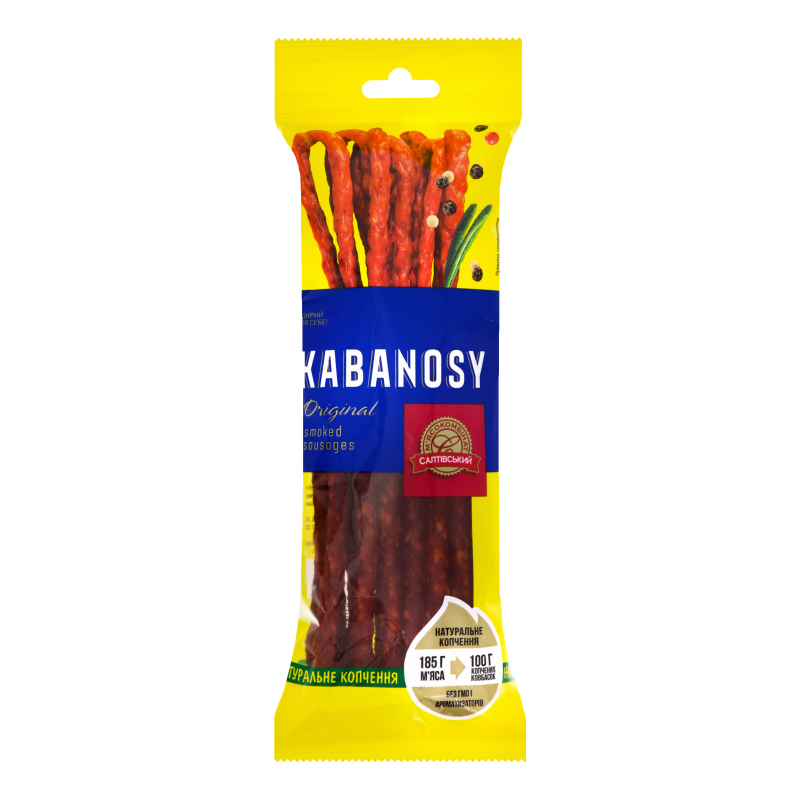 Снеки зі свинини Kabanosy Original Салтівський м'ясокомбінат м/у
