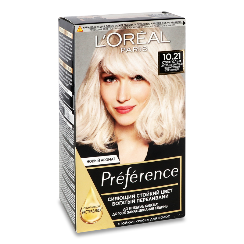 Фарба д/волосся Preference 10.21 Стокгольм світло-світло русявий перламутровий L’Oreal
