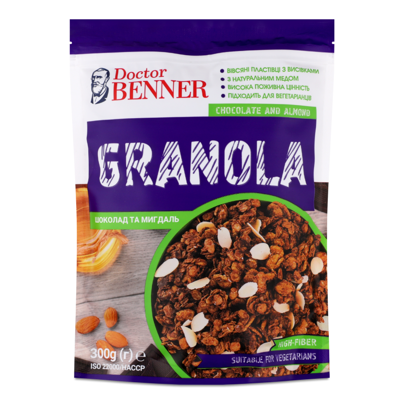 Гранола Шоколад та мигдаль 300г Др.Беннер