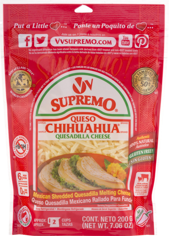 V&V Supremo Queso Chihuahua Quesadilla Cheese Shredded V&V