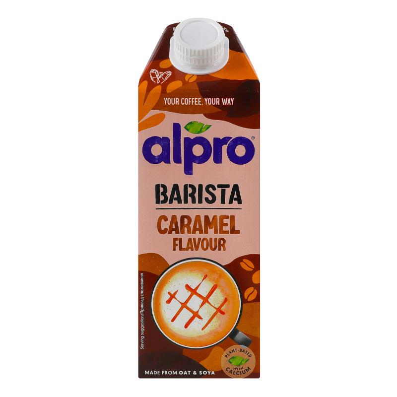 乳液・ミルク caramel Напиток овсяно-соевый со вкусом карамели Barista Alpro т/п 750мл