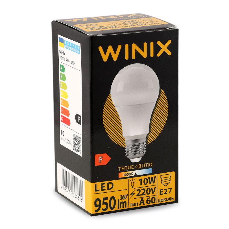 Лампа світлодіодна LED A60 220V 10w E27 3000K Winix
