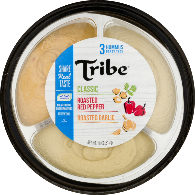 Tribe Classic/Roasted Garlic/Sweet Roasted Red Pepper Hummus Party Tray