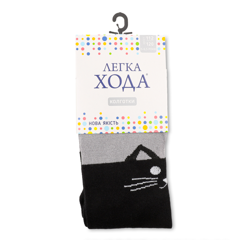 Колготки дитячі срібло-чорні бавовна р.112-120 Легка хода