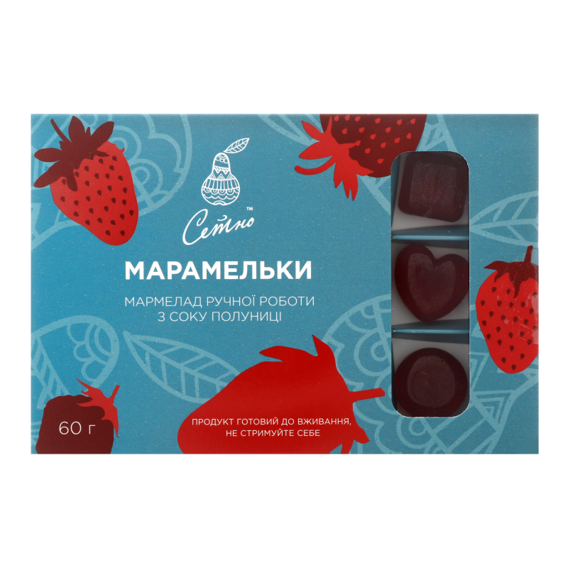 Мармелад ручної роботи з соку полуниці Марамельки Сетно 60г к/у Сетно ...