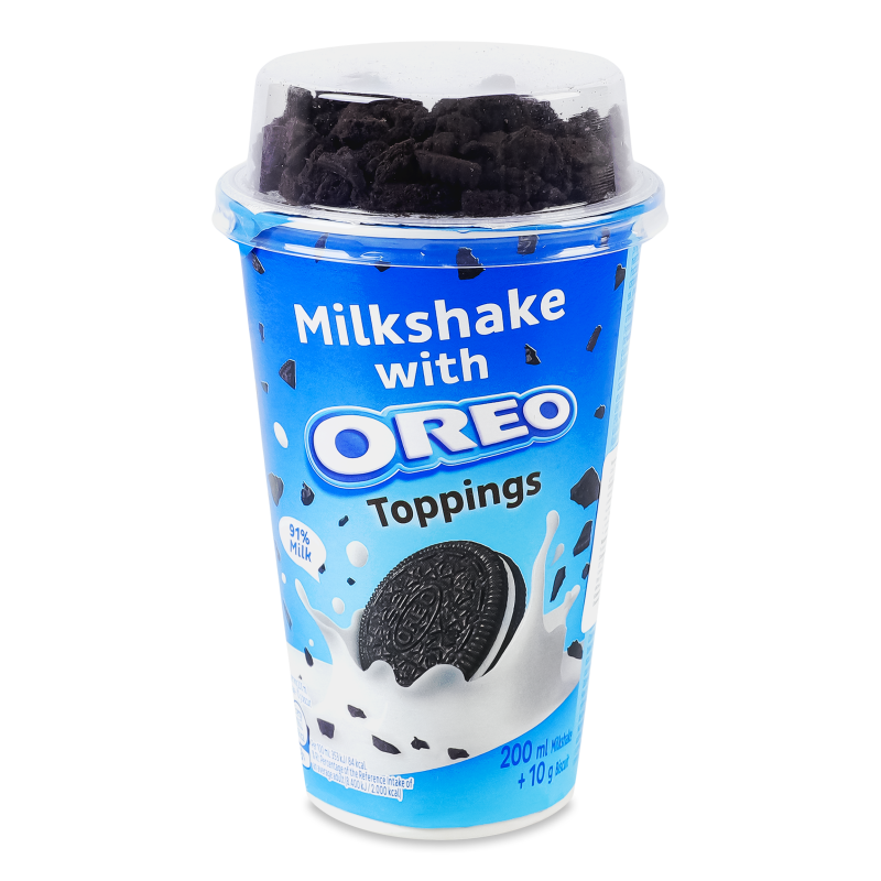 Коктейль молочний Shake ультрапастеризований 2,7% 200мл стакан+Топінг 10г Oreo