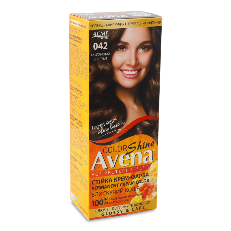 Крем-фарба д/волосся Color Shine 042 каштановий Avena