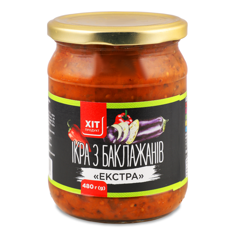 Ікра з баклажанів Екстра 480г твіст/б Хіт Продукт