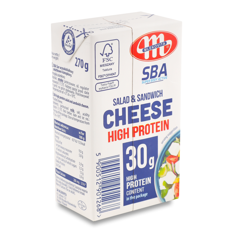 Сир високобілковий Super Body Active д/салатів та канапок 270г Mlekovita